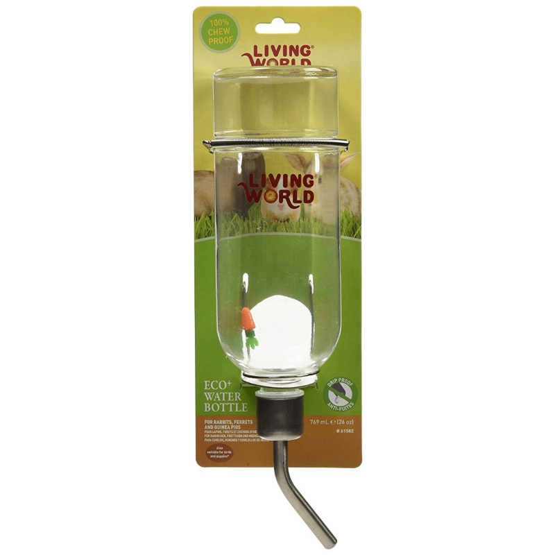 Bebedero de Vidrio 769 ml es higiénica y resistente para mantener a tus pequeñas mascotas bien hidratadas