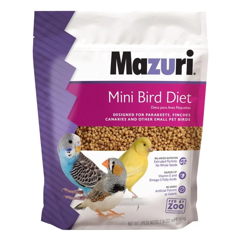 Alimento Aves Mini de Mazuri es completo y balanceado, especialmente para aves pequeñas