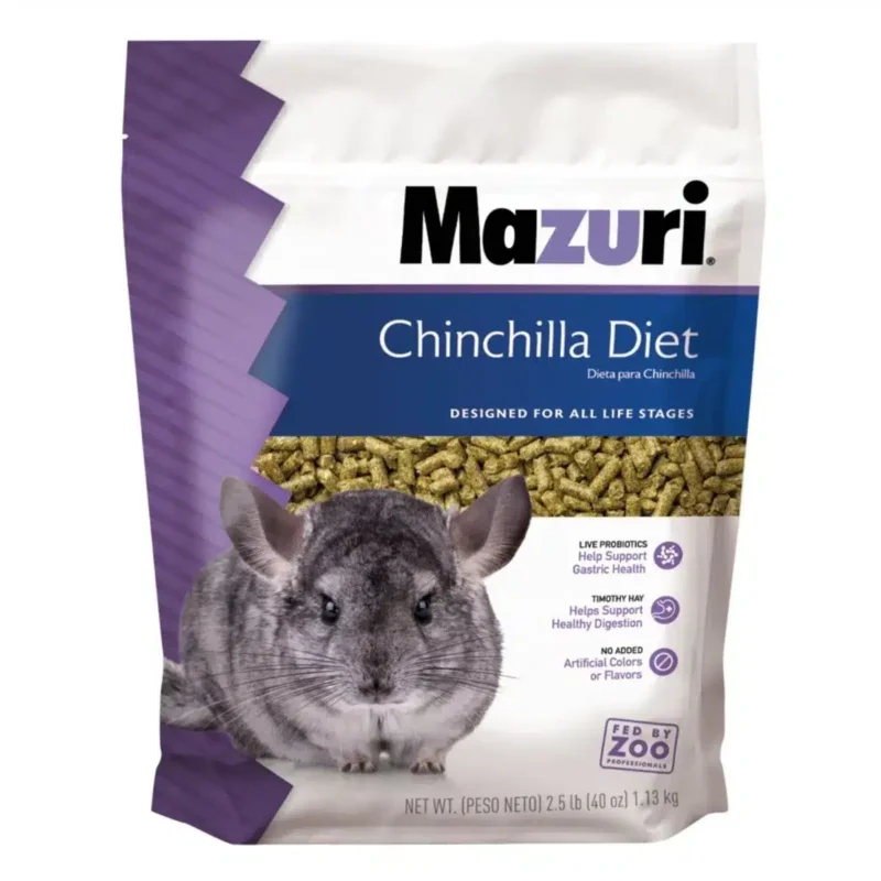 Alimento para Chinchilla 1,13 Kg Mazuri 1 Alimento para Chinchilla Mazuri peletizado para cubrir las necesidades nutricionales de las chinchillas en todas las etapas de su vida