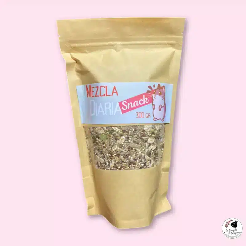 Mezcla Diaria Snack es una combinación de semillas para complementar la dieta de pequeños roedores como hámsteres, gerbos, ratones y ratas.