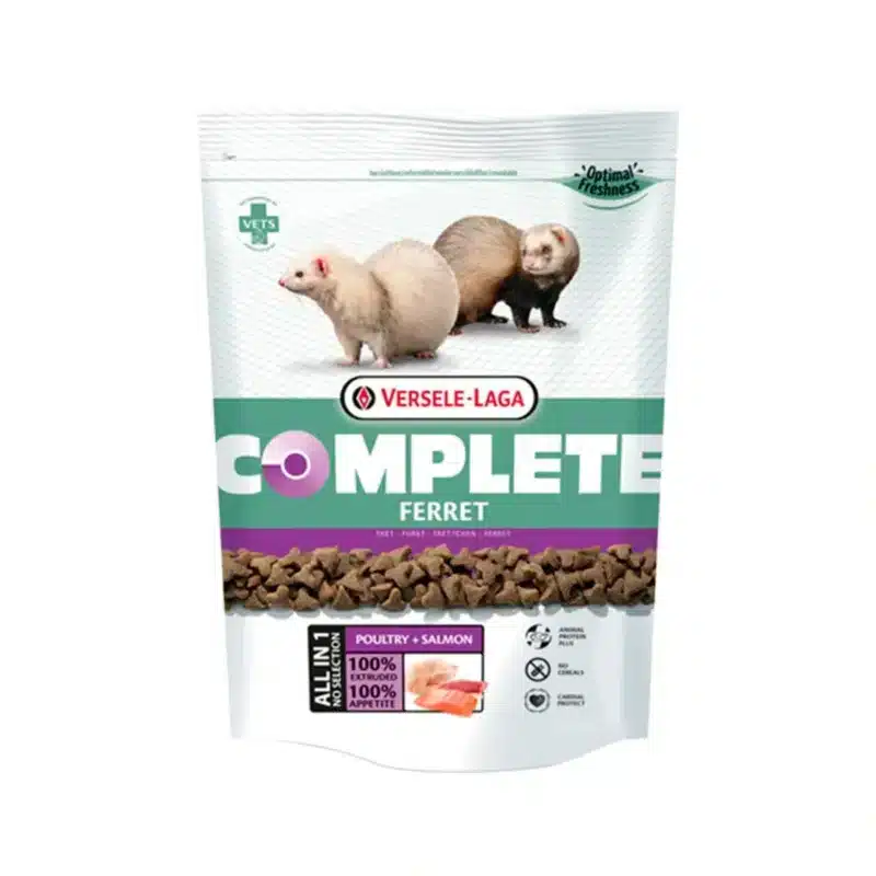 Alimento Complete para Hurón de Versele Laga es extruido, completo y equilibrado, formulado especialmente para satisfacer las necesidades nutricionales de los hurones.