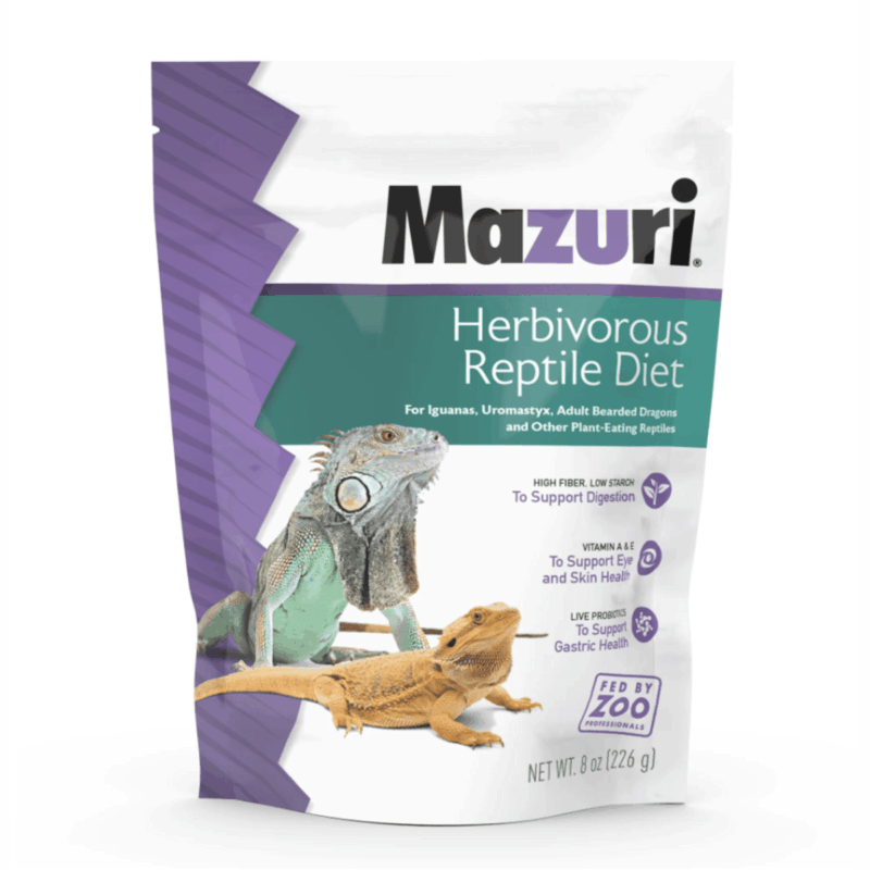 Alimento para Iguana de Mazuri formulado para iguanas y otros reptiles herbívoros y omnívoros como los uromastyx