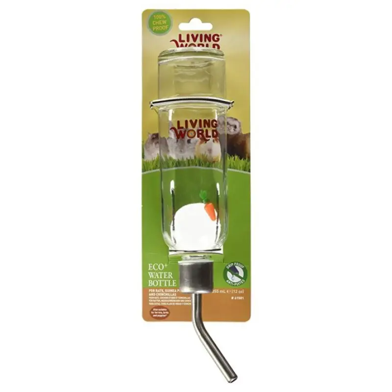 Bebedero de Vidrio 355 ml es higiénica y resistente para mantener a tus pequeñas mascotas bien hidratadas