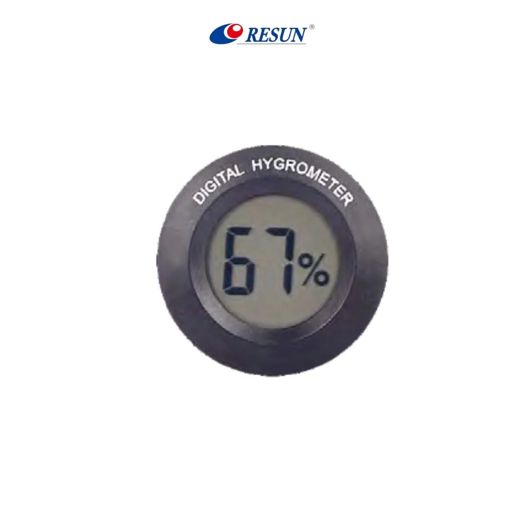 Higrometro digital Resun El Higrómetro Digital Resun es ideal para monitorear la humedad en terrarios, incubadoras, invernaderos y otros entornos controlados.