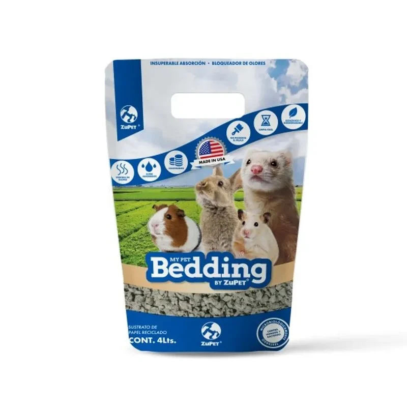 MY PET BEDDING 4 LT 1 Beddinf My Pet de ZuPet está diseñado especialmente para roedores, conejos, erizos, hurones, aves y reptiles.