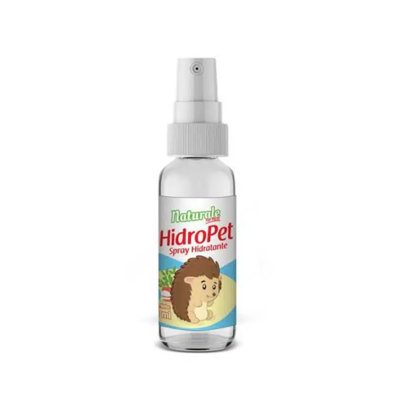 Spray Hidratante Hidro Pet formulada especialmente para restaurar e hidratar la piel y pelaje de mascotas pequeñas y exóticas.