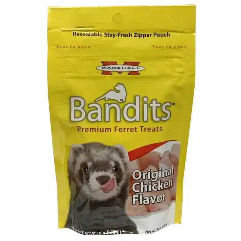 Snack Bandits de Pollo son perfectos para complementar la dieta diaria de tu hurón con un snack sabroso