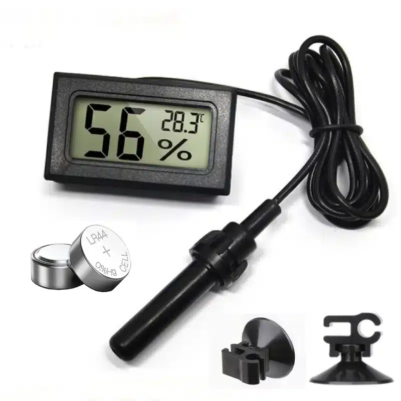 Termometro + Higrometro Digital Monitorea de forma precisa y continua la temperatura y humedad del hábitat de tus mascotas