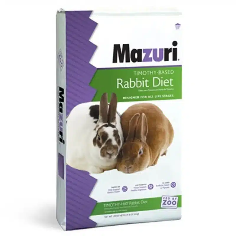 Alimento para conejo Mazuri, formulado en base a pasto Thimothy
