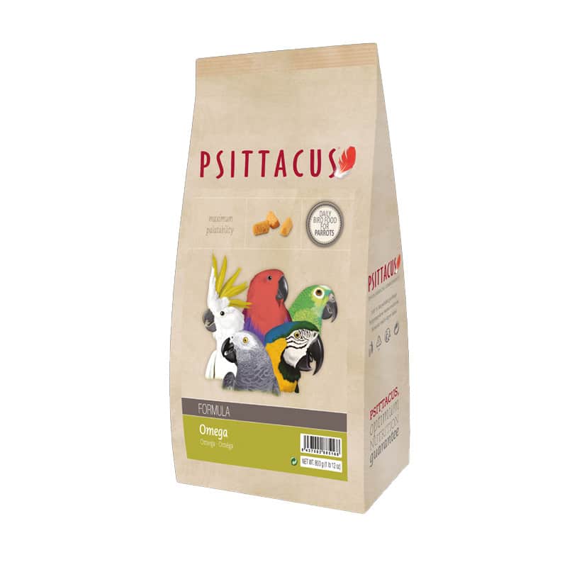 El Alimento Omega de Psittacus es un complemento alimenticio diseñado para mejorar la salud general y el bienestar de aves psitácidas.