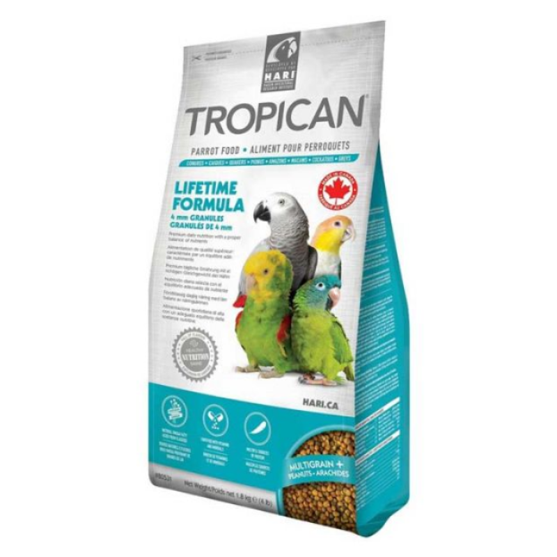 El Alimento Tropican Loros es un pienso para loros y otras psitácidas medianas y grandes