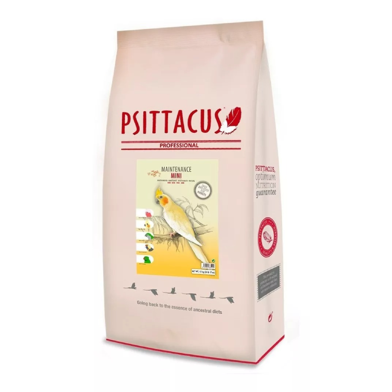 El Alimento Mini de Psittacus es un pienso completo especialmente diseñado para cubrir las necesidades nutricionales de aves psitácidas de tamaño pequeño.