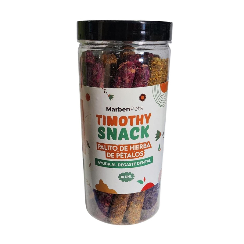 Los Palitos de Hierba de Petalos de Marben Pets son un premio natural con heno Timothy y flores para conejos, cuyes, chinchillas y pequeños mamíferos.