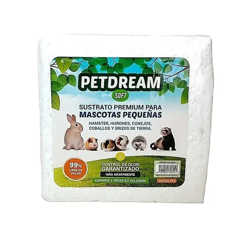 Sustrato PetDream Soft 570 gr Marben Pets: lecho suave y absorbente para hamsters, jerbos, conejos, cuyes, chinchillas y hurones. Libre de polvo.